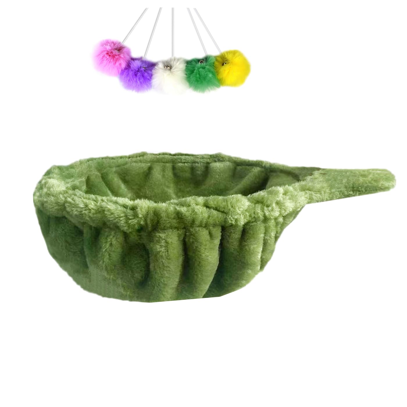 Shengocase 13' Green Nest Basket Lounger Hammock Bed Replacement For Cat Tree Tower, 5-Pack Hanging Toys, Cat Tree Accessories 