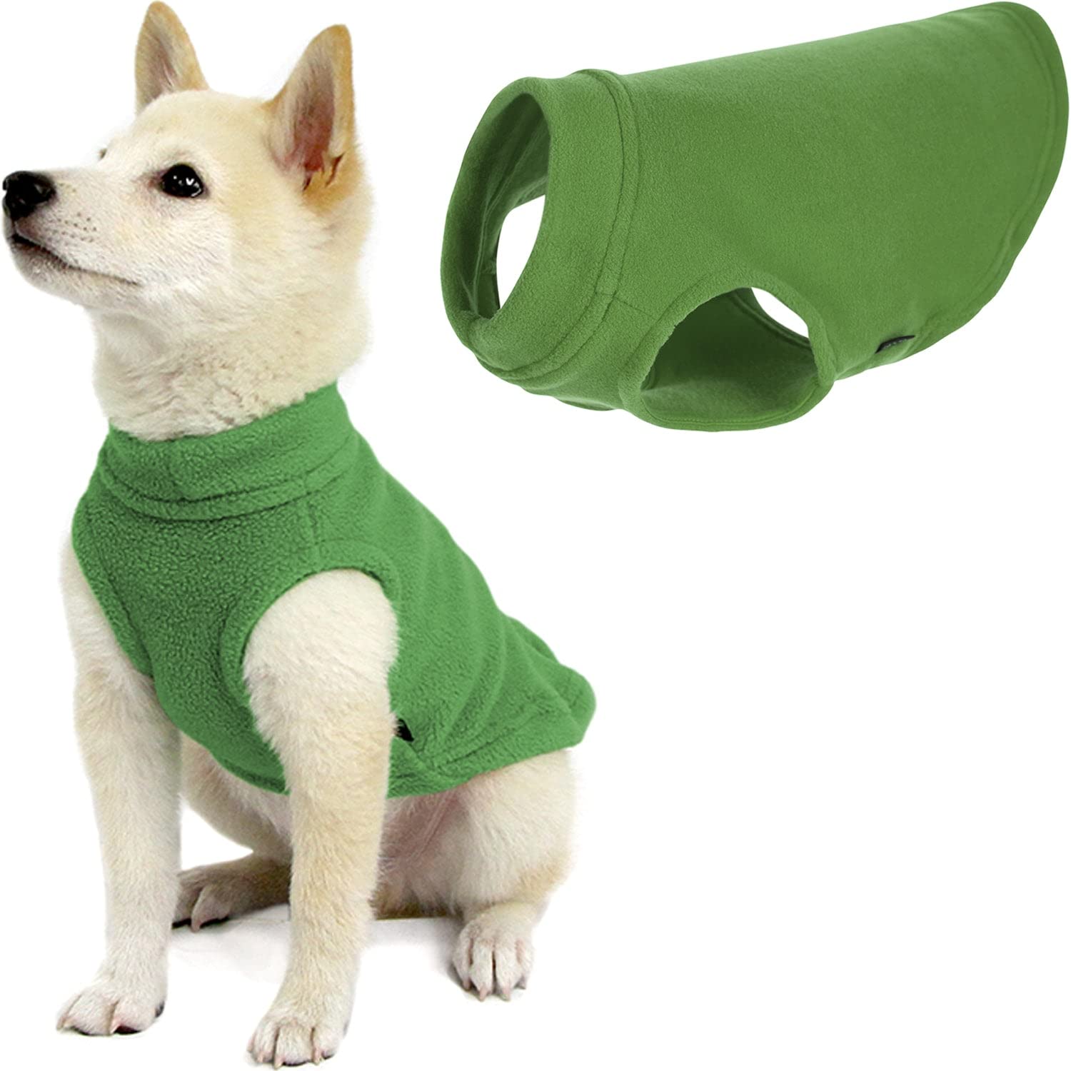 Gooby Stretch Fleece Vest Dog Sweater - Grass Green, Small - Warm Pullover Fleece Dog Jacket - Winter Dog Clothes For Small Dogs Boy - Dog Sweaters For Small Dogs To Dog Sweaters For Large Dogs