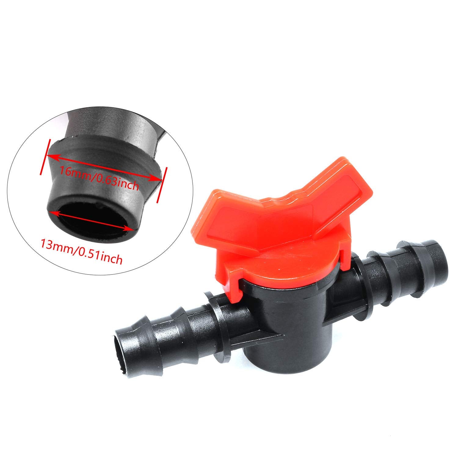 Dgzzi Barbed Ball Valve 4Pcs 1/2-Inch Id In-Line Ball Valve Shut-Off Switch With Hose Barb For Drip Irrigation And Aquariums