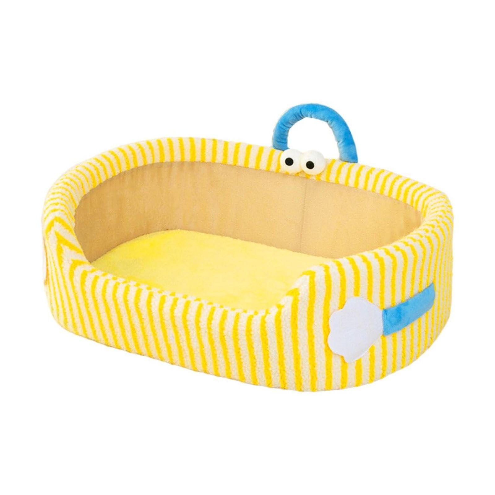 HEAVENGLOW Orthopedic Dog Bed Small Dog Removable Cover Plush Sofa NonSlip Bottom Easy to Clean Yellow 62 * 42cm