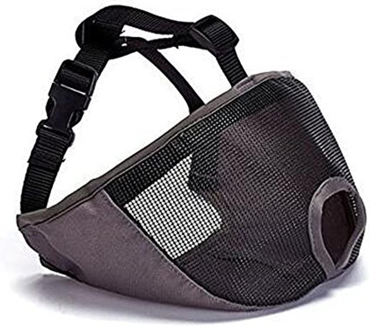 Jyhy Short Snout Dog Muzzle- Adjustable Breathable Mesh Bulldog Muzzle For Biting Chewing Licking Grooming Dog Mask,Grey S