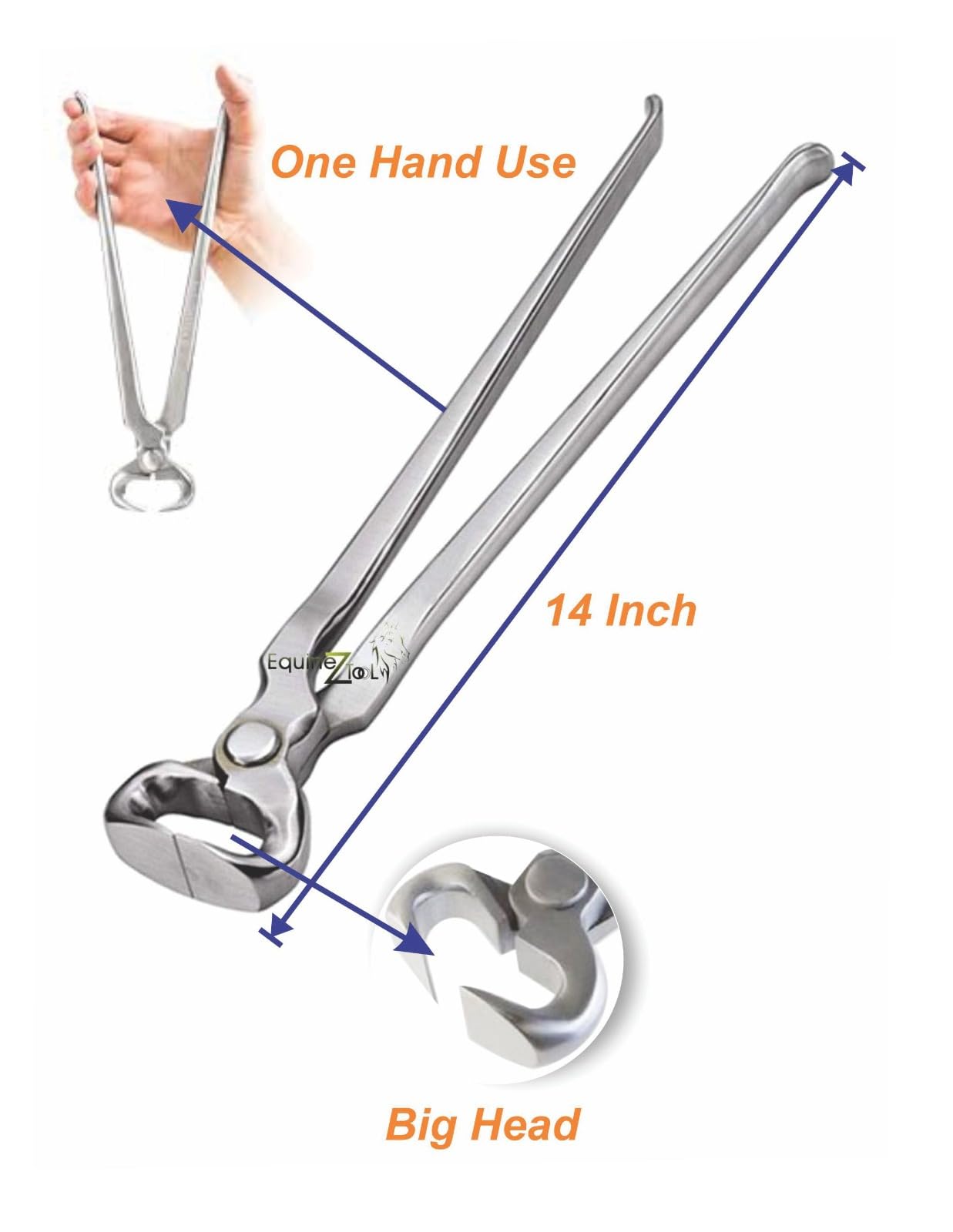 Hoof Nipper 14' Vanadium Steel Farrier Tool In Dull Finish