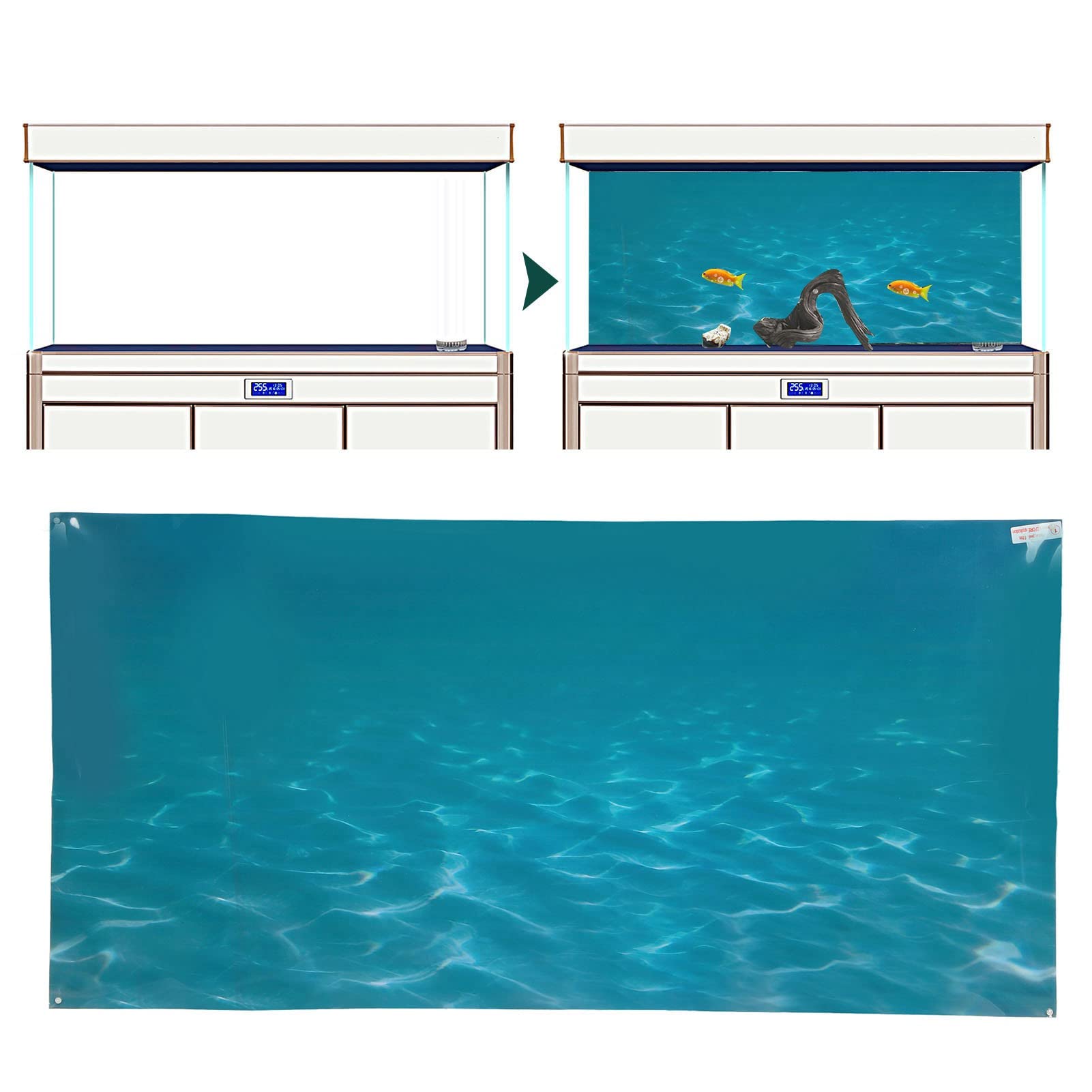 Aquarium Poster, Underwater Paper Cling Decals Sticker With Sea Water Pattern Aquarium Wallpaper Background Decoration Picture P