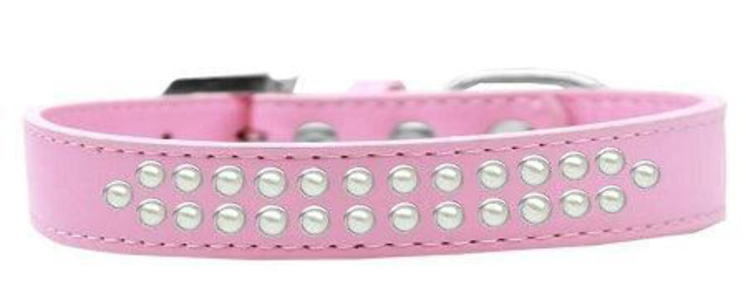 Dog, Puppy & Pet Ice Cream Collar, Two Row Pearl Rimsets Purple 12