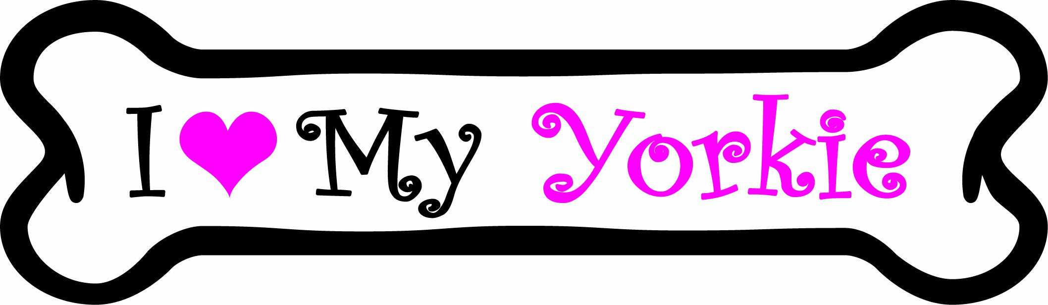 Imagine This 7-Inch By 2-1/4-Inch Car Magnet Pink Bones, I Love My Yorkie