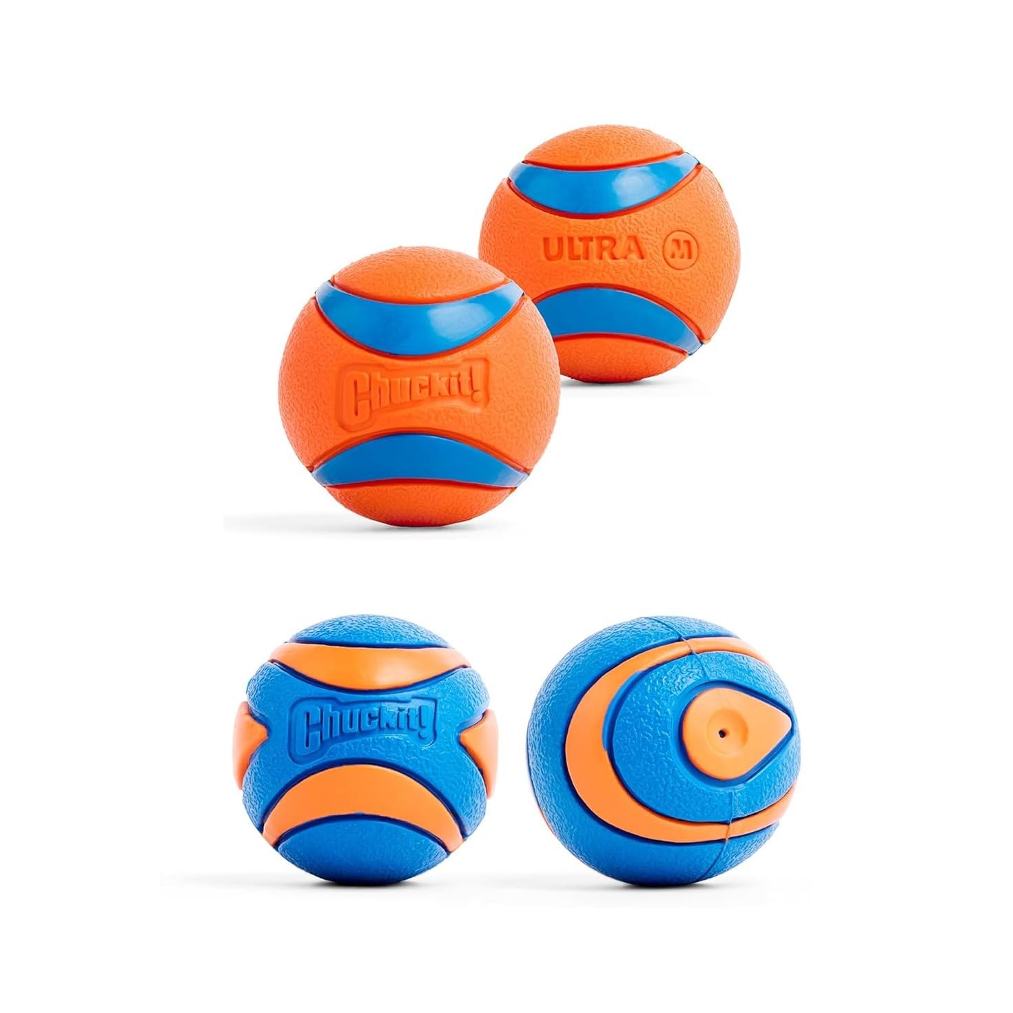 Chuckit! Ultra Ball Dog Toy - Medium Bouncy Fetch Balls for Dogs 20-60 lbs - Made from Durable Rubber - Floating Water Pet Toys 