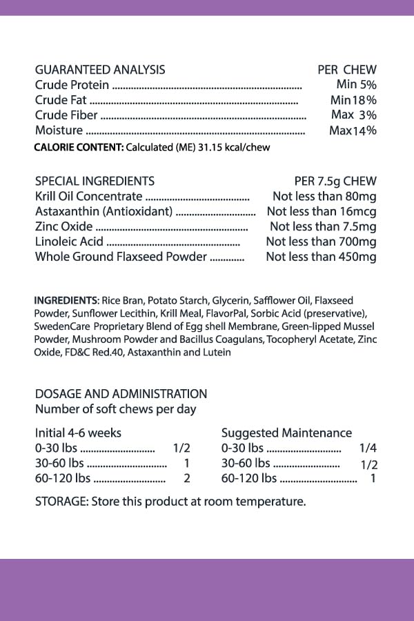Pet Vitamin Co - Krill Oil Shed-Free Soft Chews for Dogs - Reduce Shedding & Itching - Rich in Omega 3 & Antioxidants - Improves