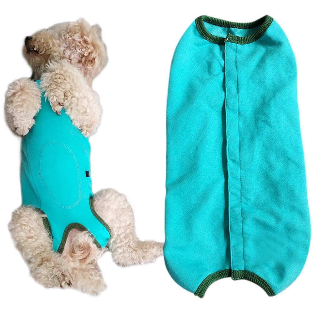 Kukaster Pet Dog’S Recovery Suit Post Surgery Shirt For Puppy, Wound Protective Clothes For Little Animals(Blue-M)