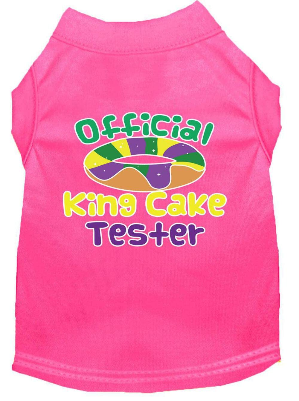 Mirage Pet Product King Cake Taster Screen Print Mardi Gras Dog Shirt Brown Lg