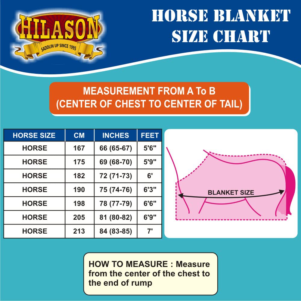Hilason 1200D Winter Waterproof Poly Horse Blanket Belly Wrap | Horse Blanket | Horse Turnout Blanket | Horse Blankets For Winte