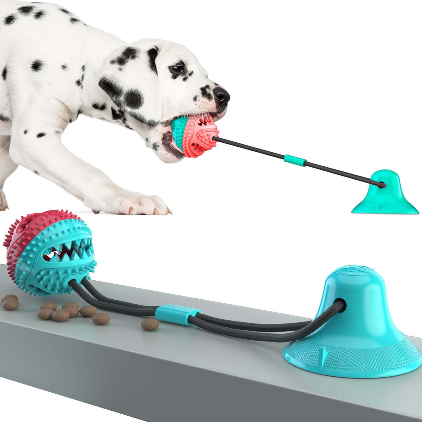 Fvalird Dog Toys For Large Dogs, Red Blue Pet Suction Cup Rope Ball, Interactive Dog Toy For Busy Pet Owners, Tpr Material Dog C