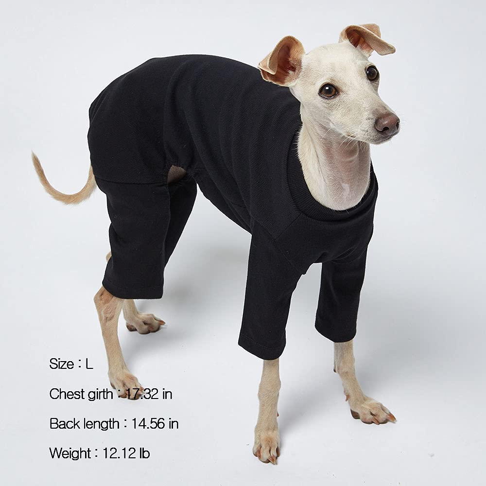 Lucky Petter Basic Soft Dog Pajamas For Small Dog Onesie Doggie Jammies Dog Shirt Stretchable Dog Jumpsuit Bodysuit Pjs (Large, Basic Gray)