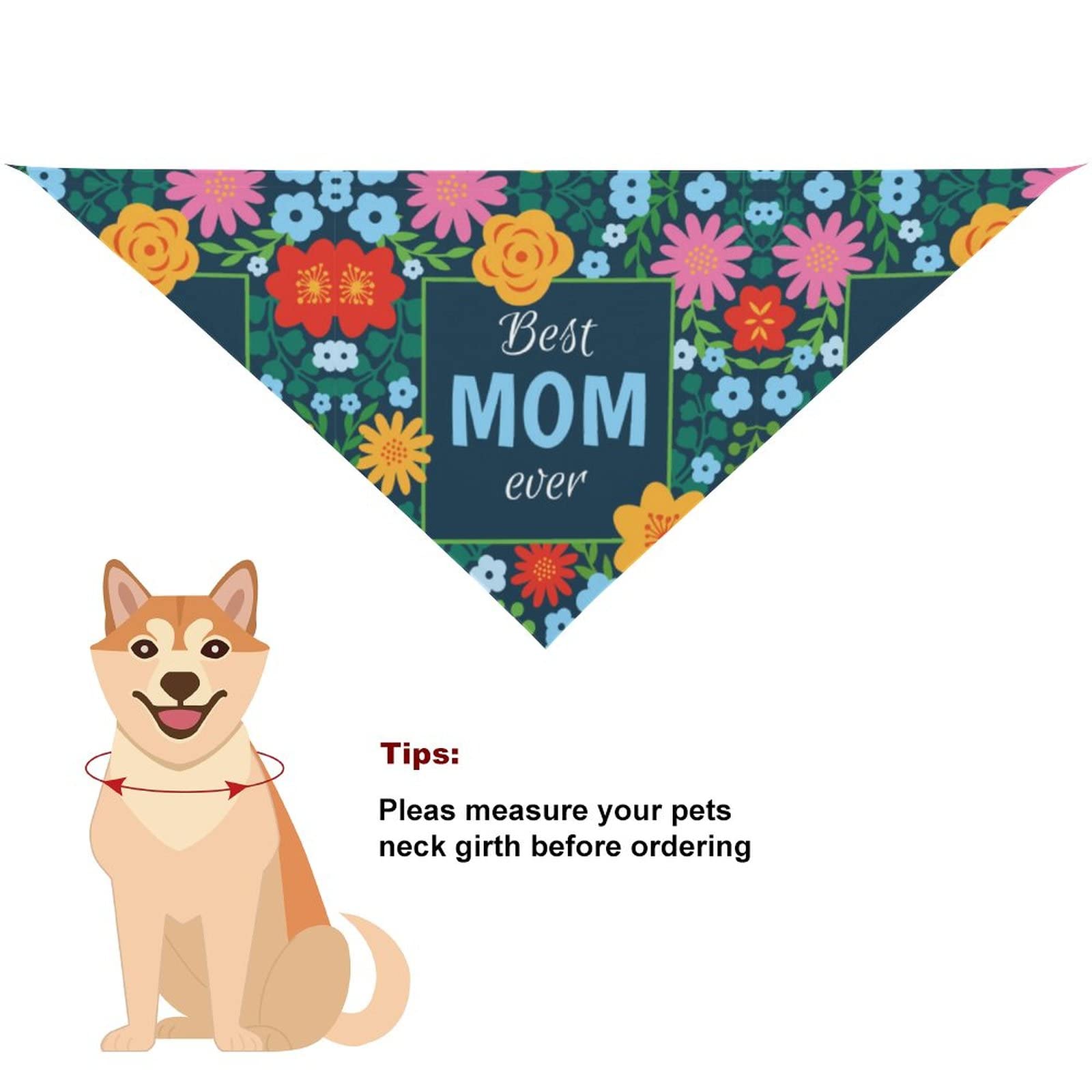 Happy Mother'S Day 2023 Dog Bandanas Pets Kerchief Reversible Triangle Bibs Scarf Outfits Accessories For Small To Large Dogs Ca