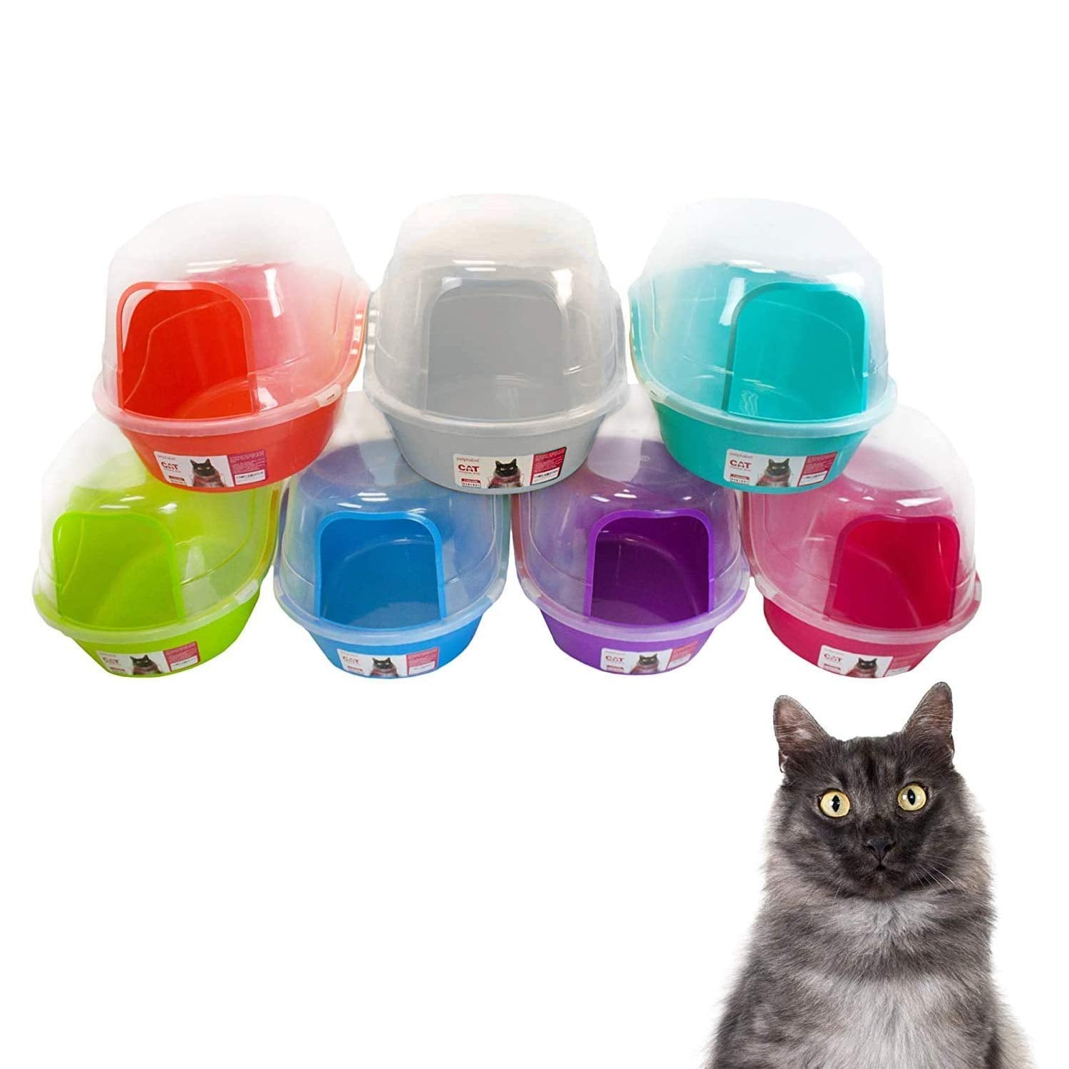Petphabet Jumbo Hooded Cat Litter Box, Extra Large Gray