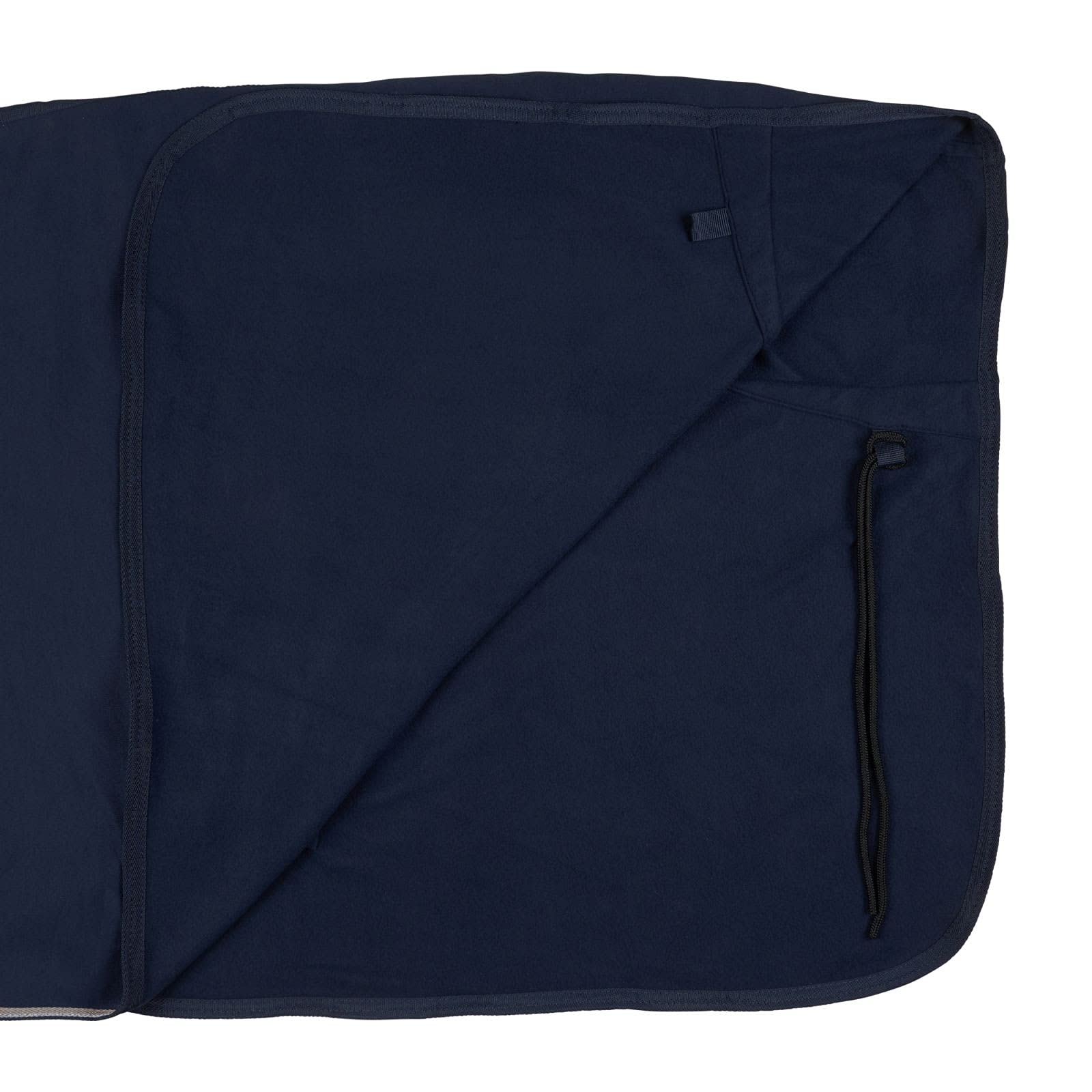 Horze Moisture-Wicking Secure-Fit Soft Fleece Cooler Horse Blanket Or Liner - Dark Blue/Beige - 72'