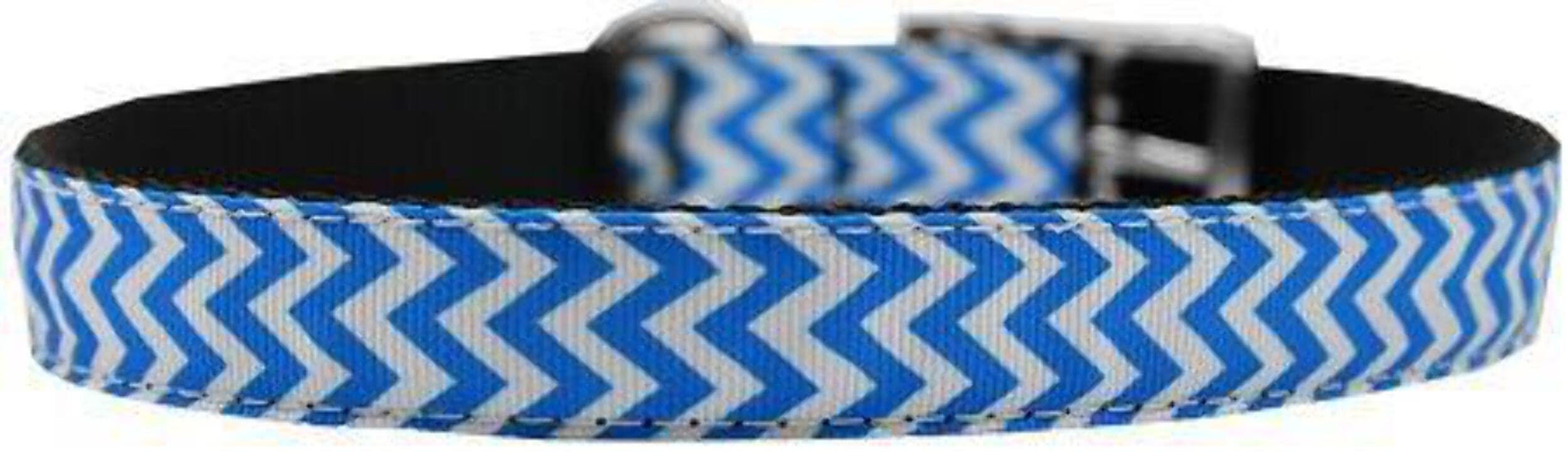 Mirage Pet Products Chevrons Nylon Dog Collar with Classic Buckle, Size 24, Red