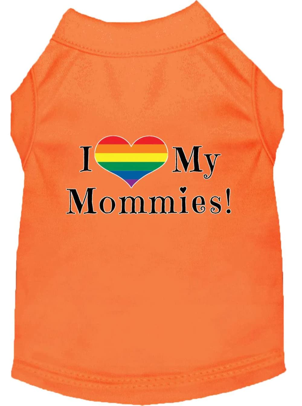 Pet Dog & Cat Shirt Screen Printed, "I Heart My Mommies" Purple SM (3-6 lbs.)