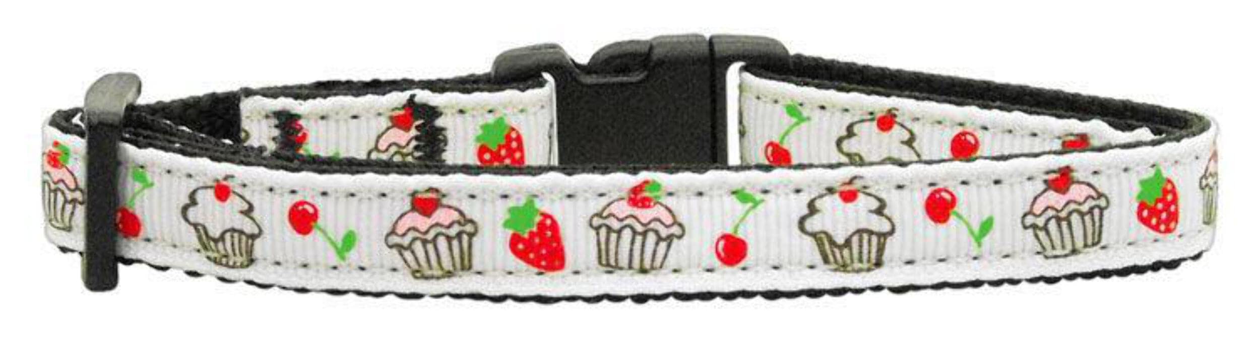 Mirage Pet Products Cupcakes Nylon Ribbon Collar for Pets, Small, Baby Blue