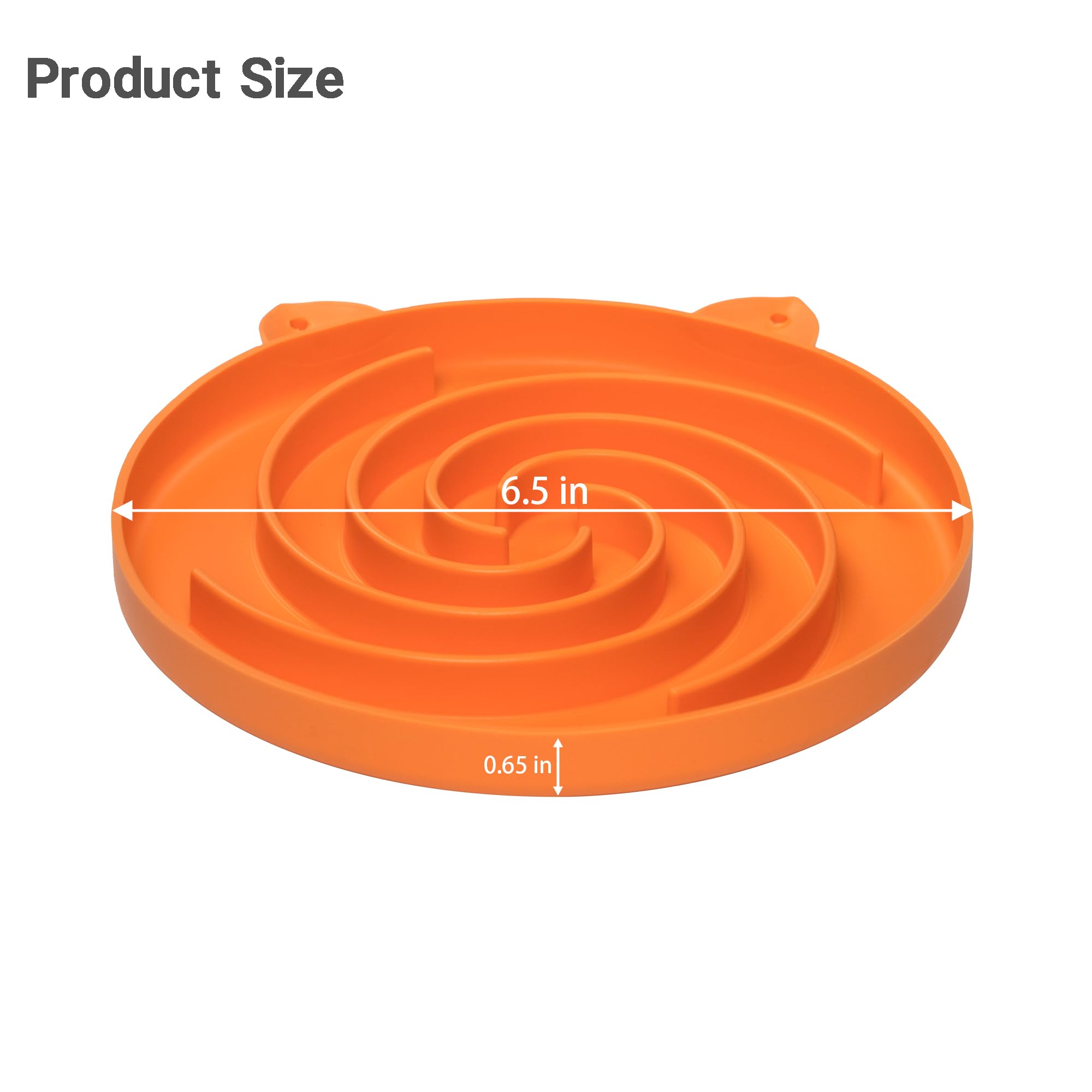 Bifeaw Slow Feeder Cat Bowl, Easy to Clean Silicone Bowl, Ideal for Dry and Wet Food (Orange and Cyan)