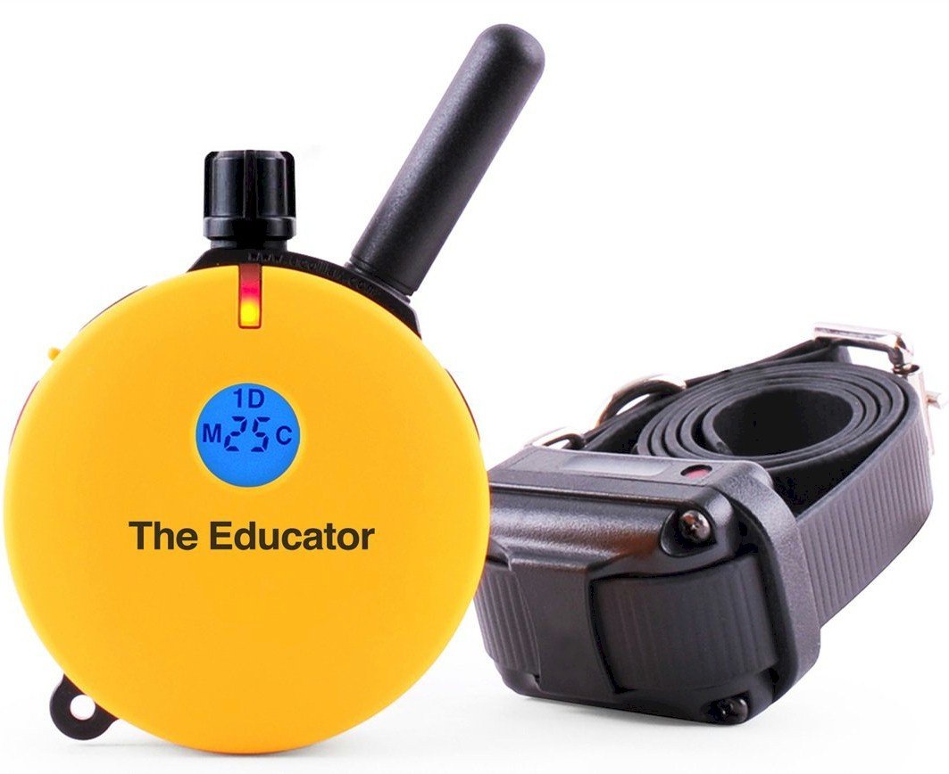 Educator E-Collar Humane Dog Training Collar With Remote, Features 100 Levels Of Safe Stimulation, Tapping Sensation, Night Light, Waterproof, Rechargeable, 3/4 Mile 1 Dog, Yellow