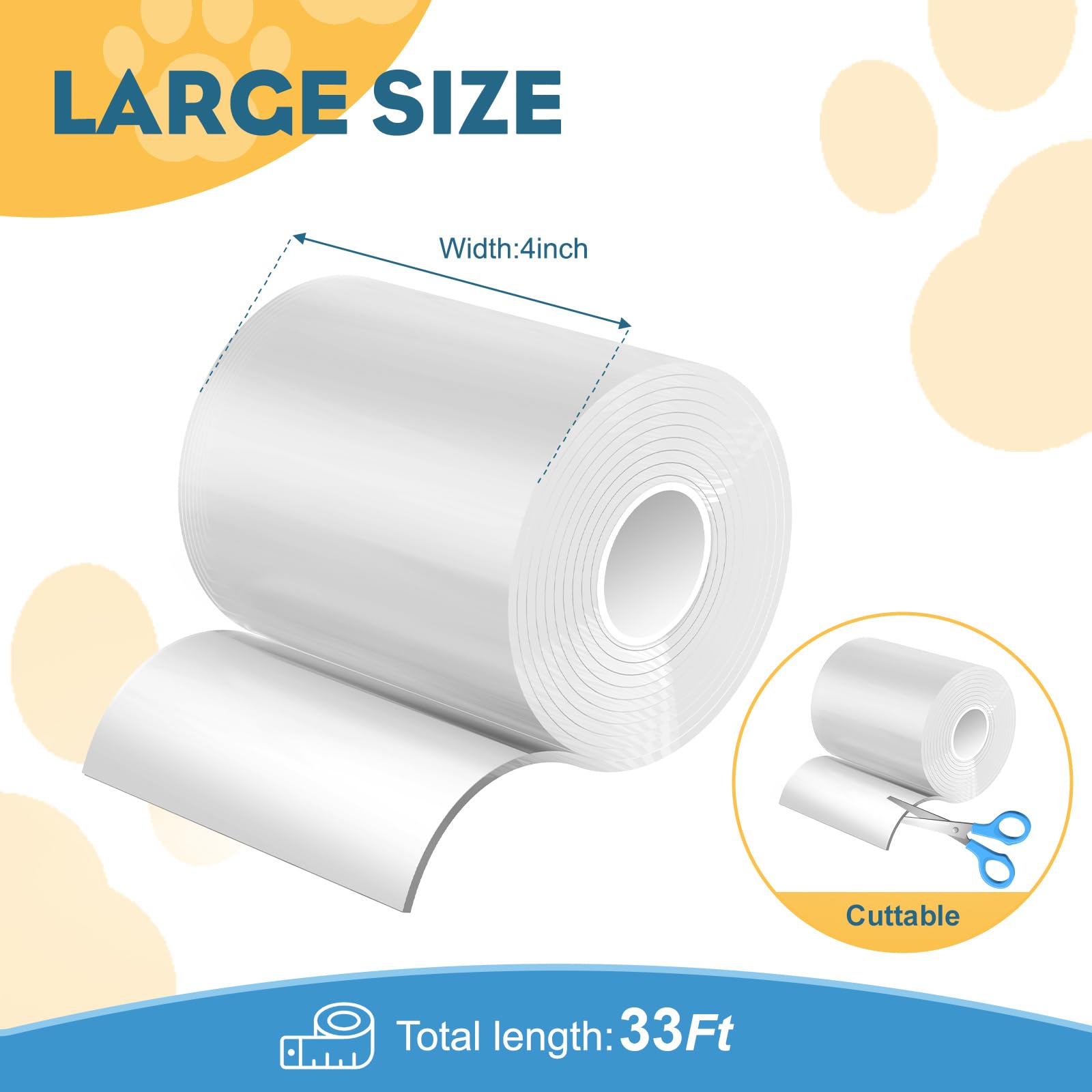 Window Sill Protector (4Inch X 33Ft) Cuttable Window Sill Protector,Door Protector From Dog Scratching, Protection From Dog And