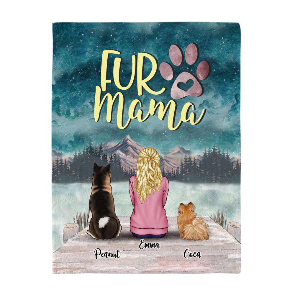Gossby Personalized Dog Mom Fleece Blanket  Custom Birthday, Christmas, Mothers Day, Memorial Dog Lover Gift with Design, Name,