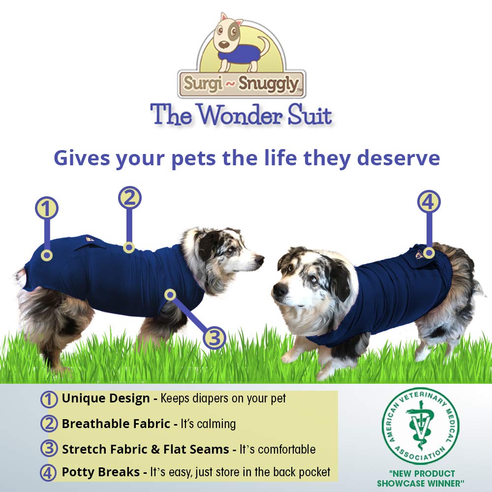 Surgi~Snuggly Secures Male Dog Diapers Or Dog Diapers Female - Wrap Around Legs for Superior Fit - Fits (LL - Blue)