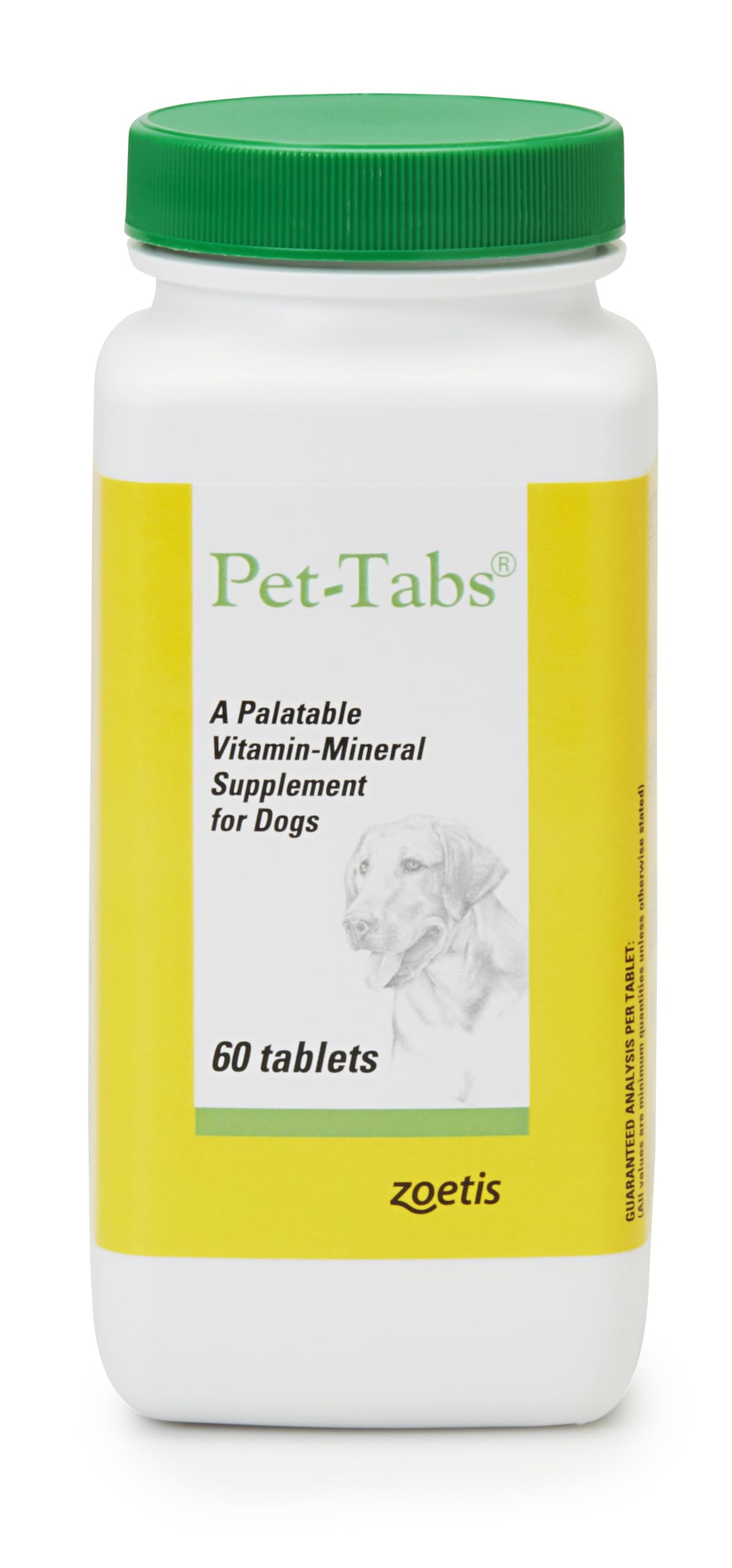 Pet-Tabs Multivitamin and Mineral Supplement for Dogs, Chewable Tablet, 60 Count Bottle