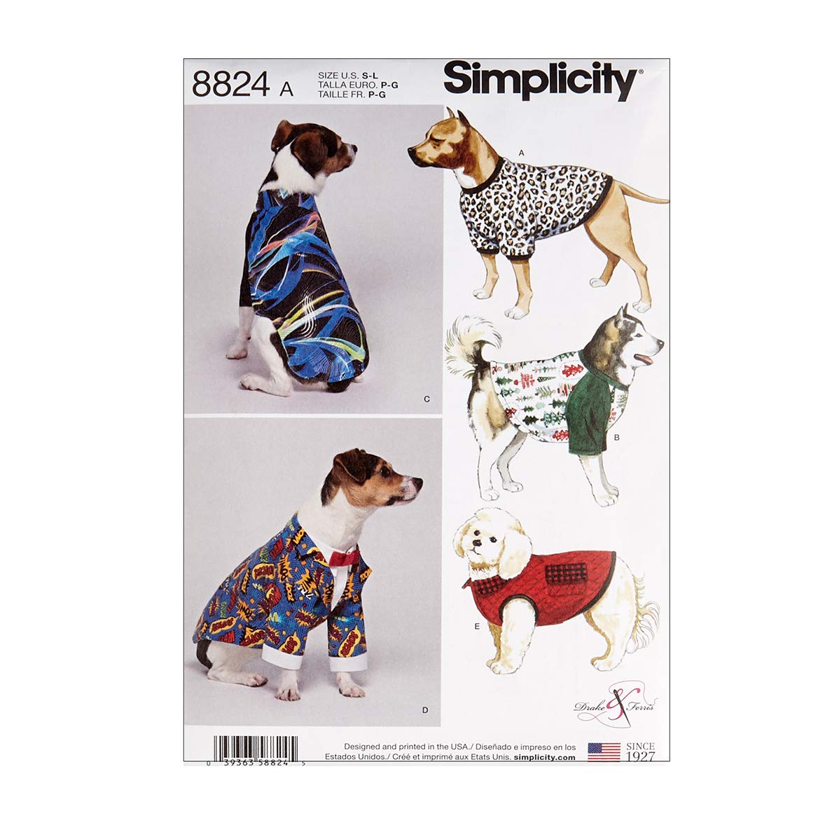 Simplicity 8824 Dog Coats In Three Sizes A (Sizes S-M-L)