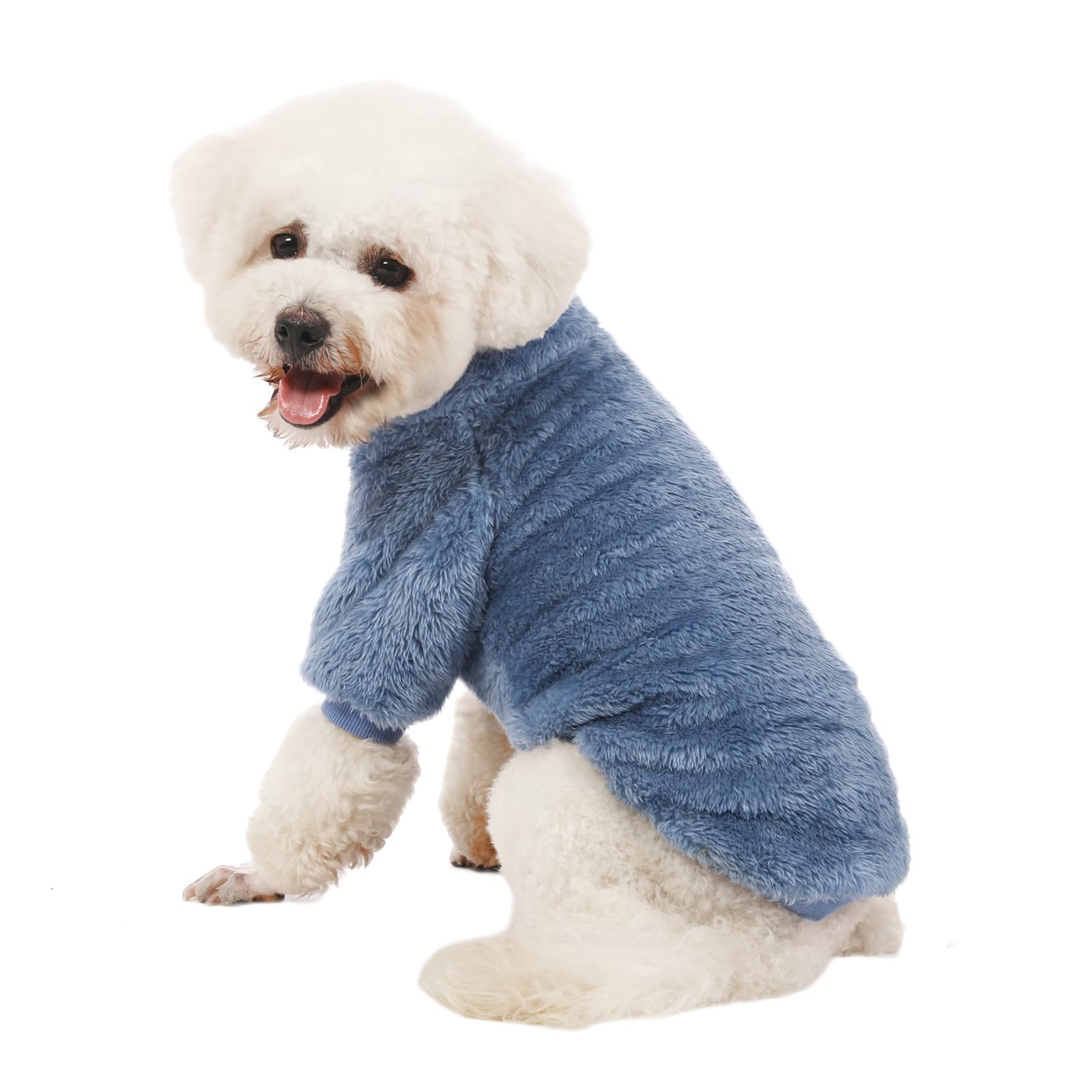 Kyaringtso Dog Sweater, 3 Pack Dog Sweaters For Small Dogs, Dog Clothes For Small Dogs Girl Boy, Ultra Soft And Warm Puppy Sweater Dog Coat For Winter Christmas (Medium, Blue+Lt Coffee+Dark Grey)