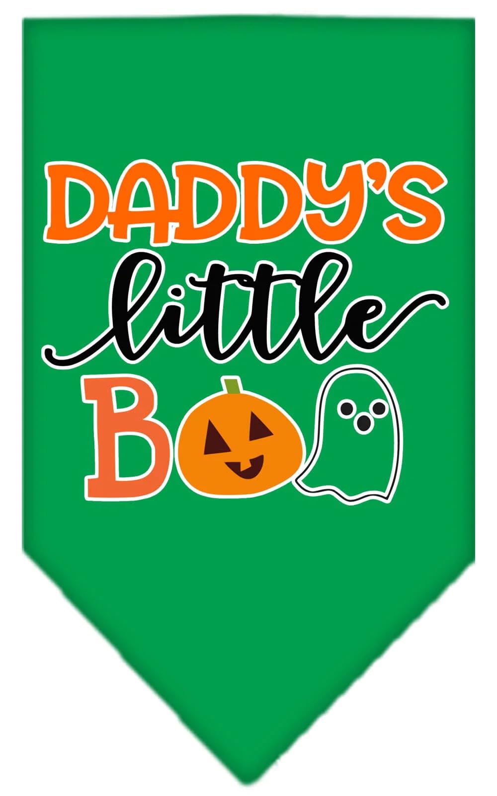Halloween Pet and Dog Bandana Screen Printed, "Daddy's Little Boo" Red Large