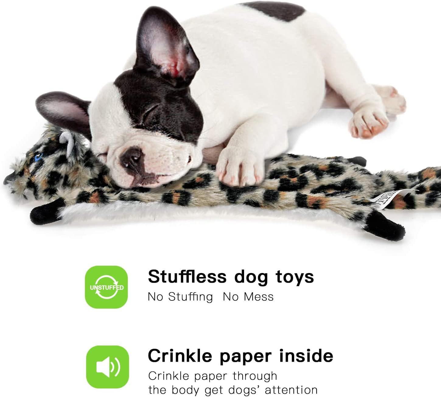 SHARLOVY Dog Squeaky Toy 6 Pack, Plush Crinkle Chew Toys for Small Puppies, Durable Teething Animals, Large Size