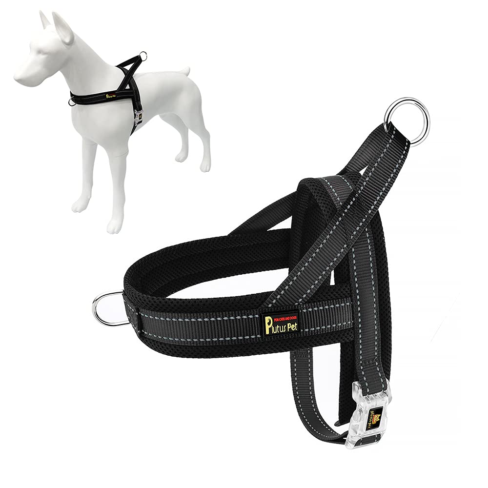 Plutus Pet No Pull Dog Harness With Breathable Mesh Padded, Adjustable Reflective Escape Proof Dog Harness, Quick Fit Dog Vest Harness For Small Medium Large Dogs(Xl, Black)