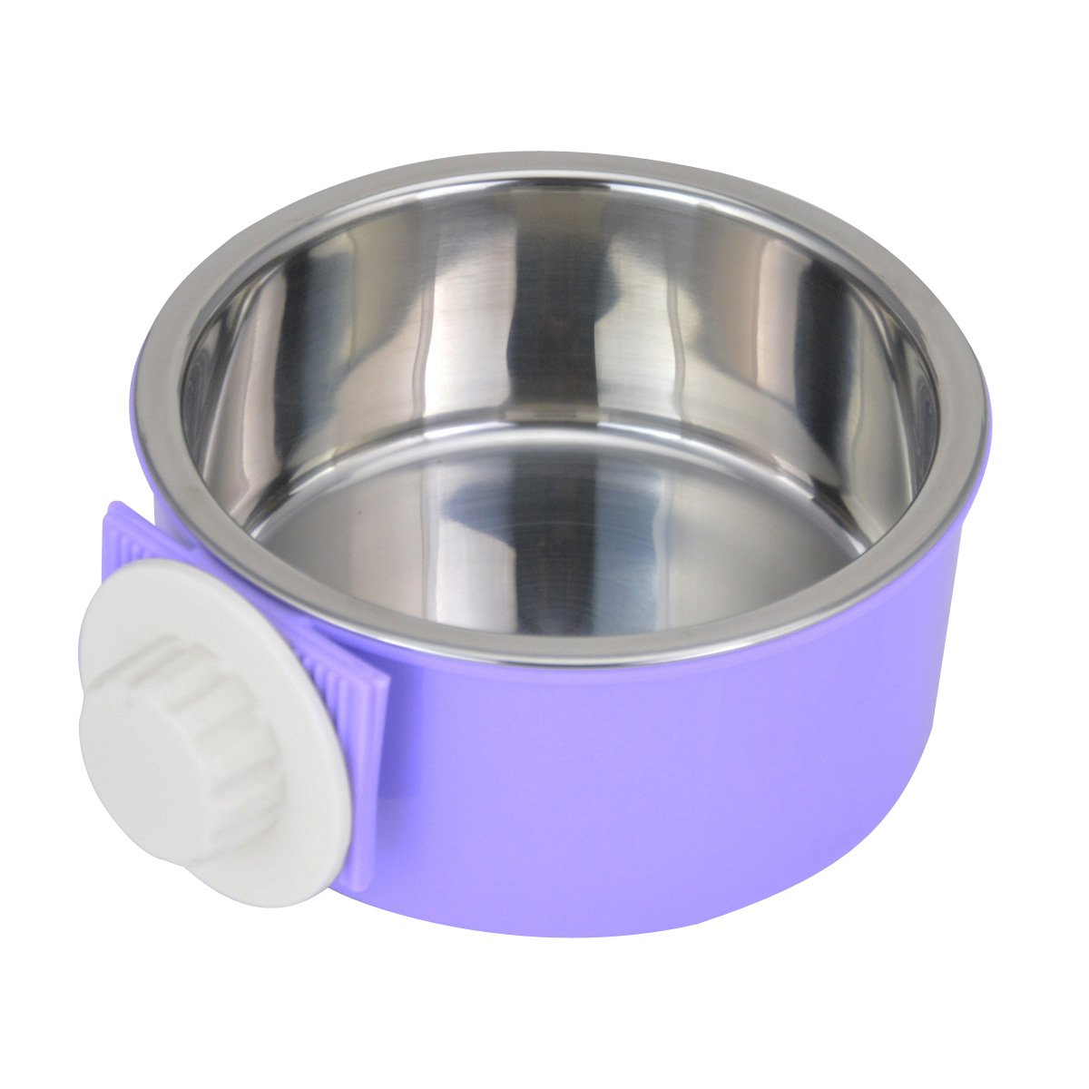 Crate Dog Bowl Removable Stainless Steel Water Food Feeder Bowls Cage Coop Cup for Cat Puppy Bird Pets