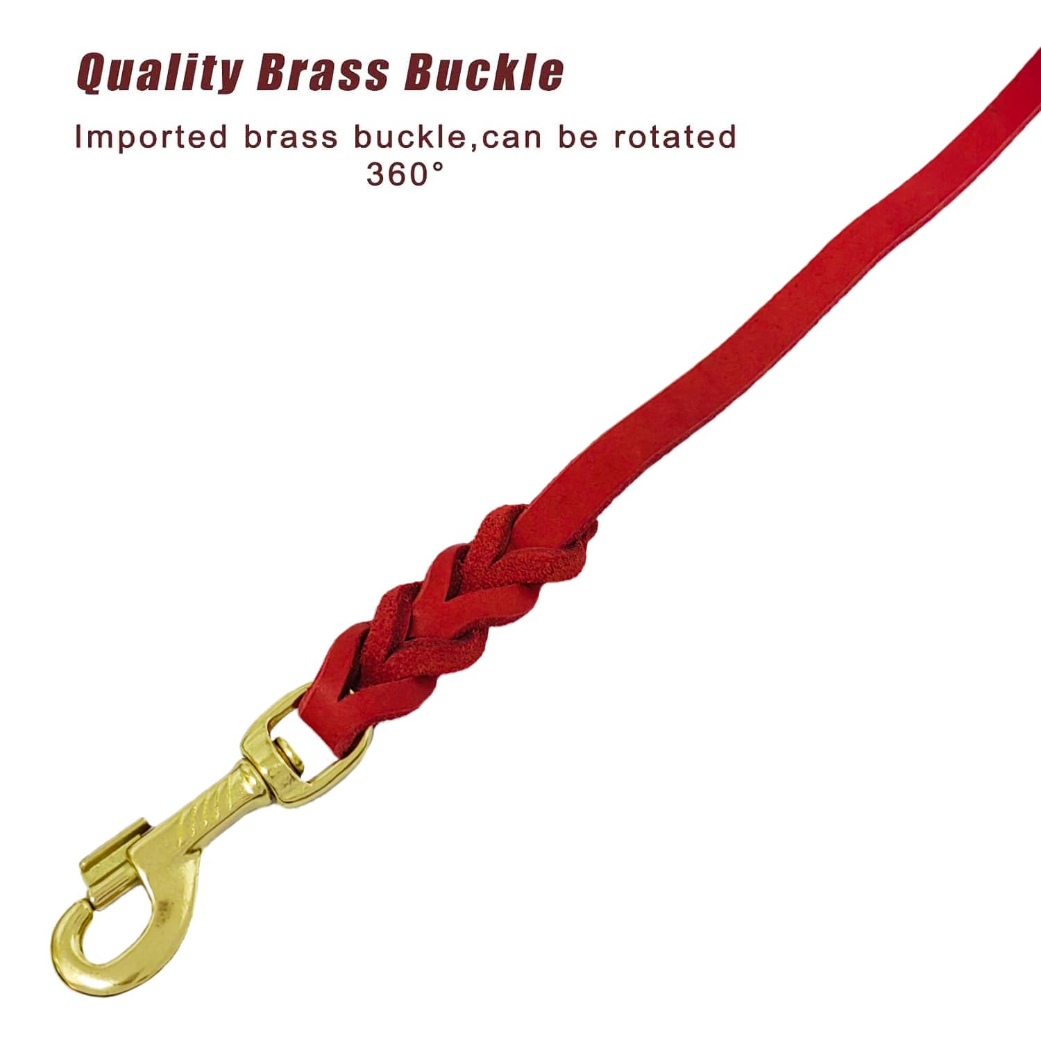 Lwbmg Leather Dog Leash 8Ftx1/2 Inch, Heavy Duty Dog Leash, Strong And Sturdy Leather Braided Dog Leash, Soft And Comfortable Le