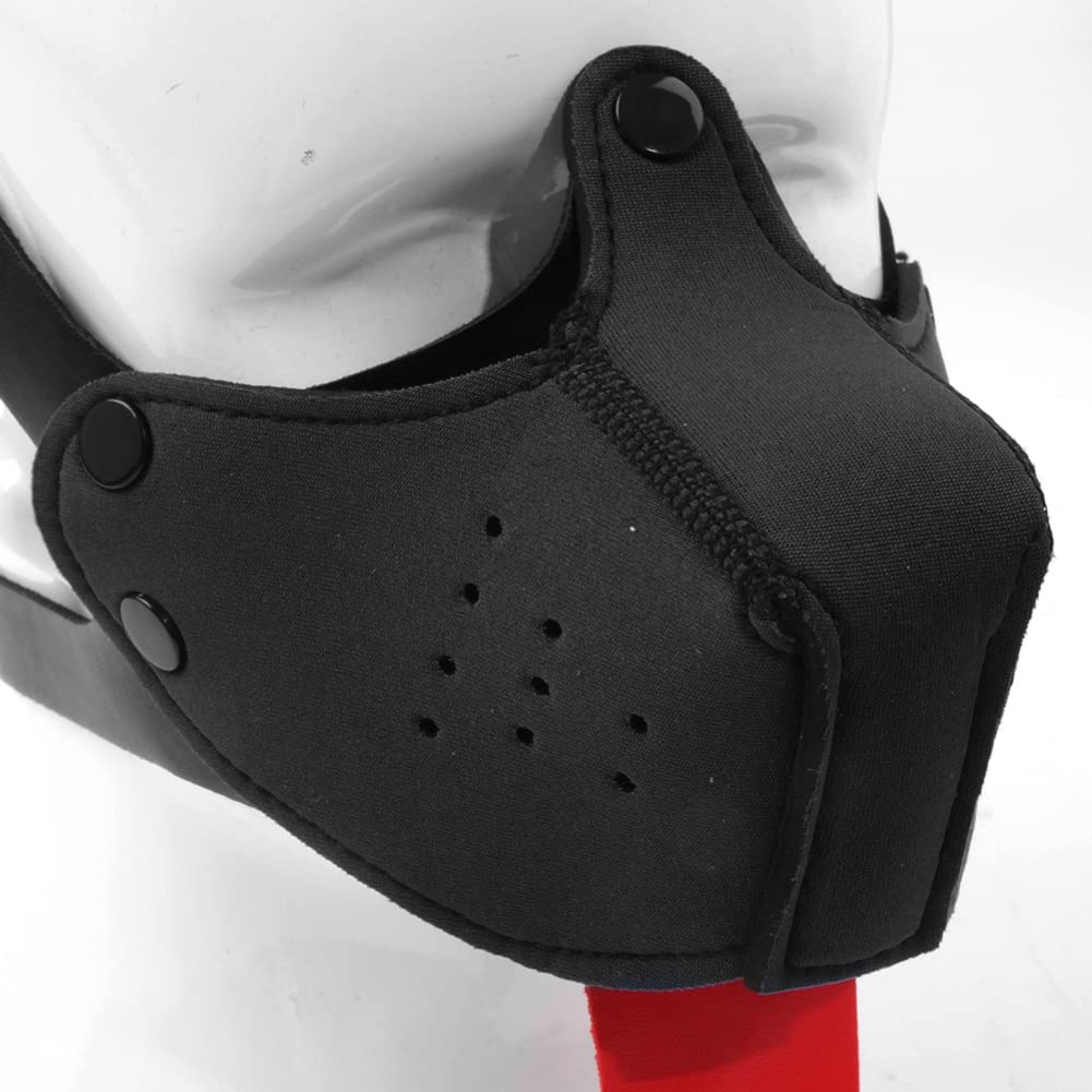 Neoprene Puppy Face Muzzle Dog Hood Mask Play Hoods Black
