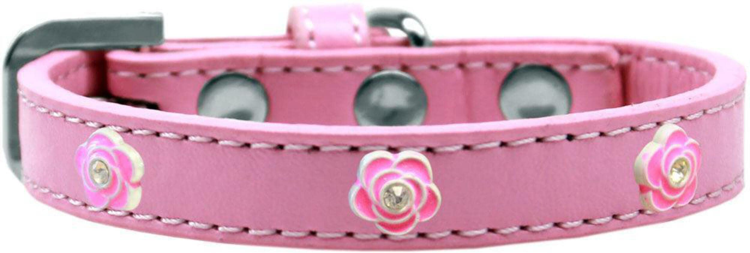 Mirage Pet Products Bright Pink Rose Widget Dog Collar Purple Ice Cream, Size 10