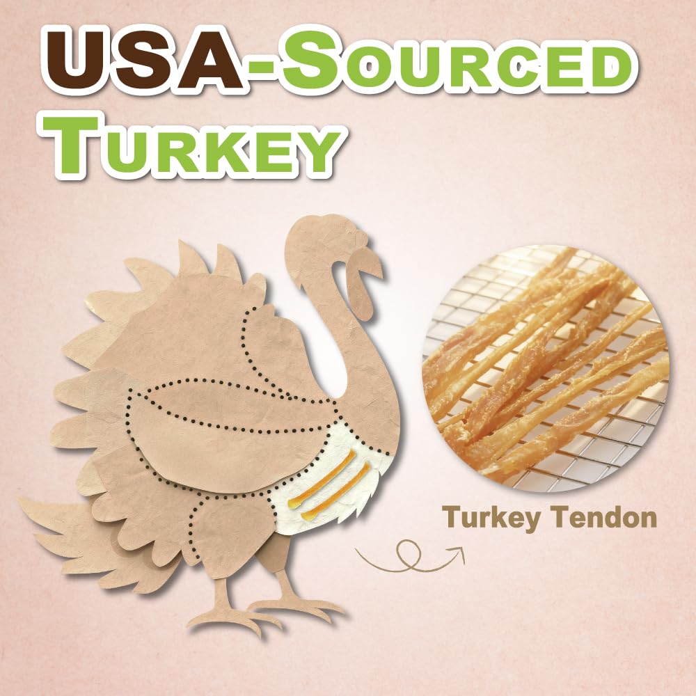 Afreschi Natural Turkey Tendon Bone (L) 10 Units/Box, Dog Treats for Signature Series, All Natural Human Grade Puppy Chew, Turke