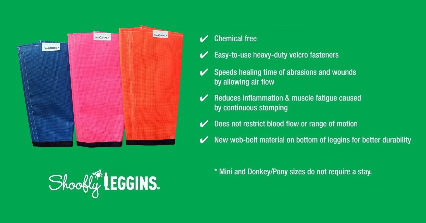 SHOOFLY Horse Leggins, Prevent Paintful Fly Bites, Reduces Stress & Stomping, Chemical-Free Plastic Mesh Material (Orange/Medium