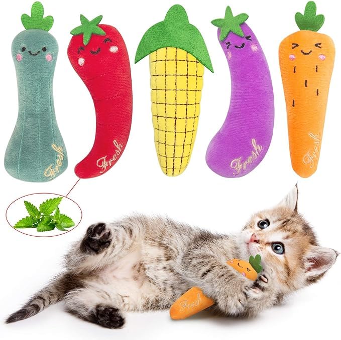 Kutkut Bite Resistant Catnip Toys, Farm Theme Catnip Toys, Interactive Kitten Exercise Toys For Indoor Cats