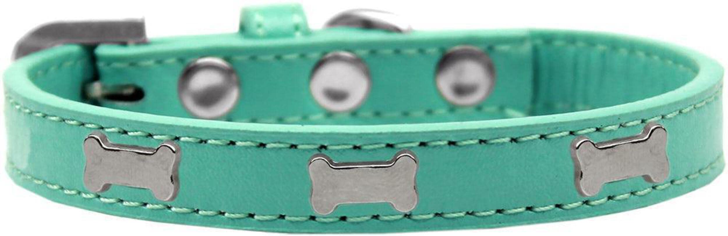 Dog, Puppy & Pet Widget Fashion Collar, Silver Bone Light Pink 18