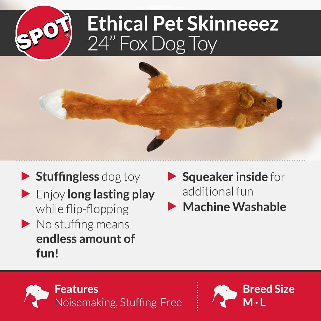 Large Skineeez Fox Toy