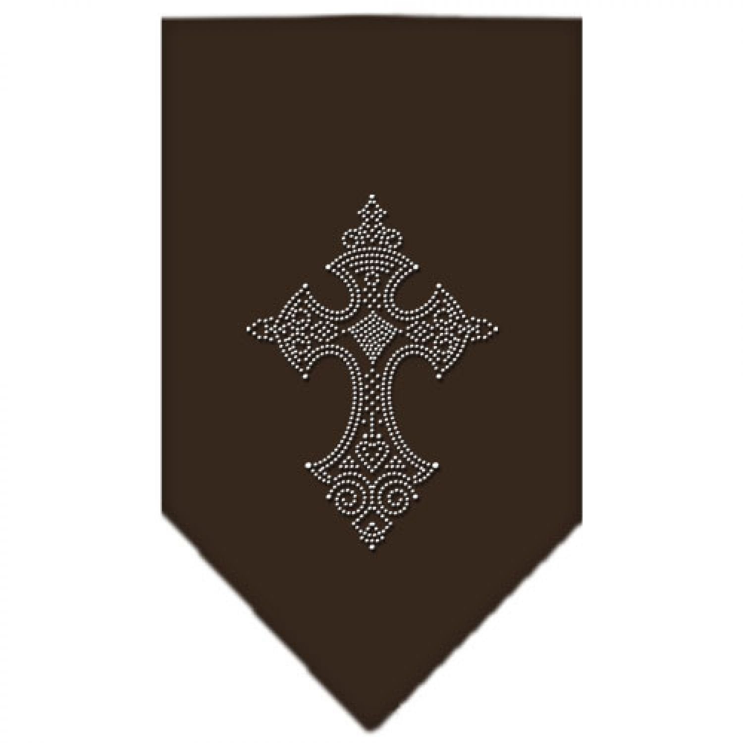 Mirage Pet Products Cross Rhinestone Bandana, Small, Cocoa