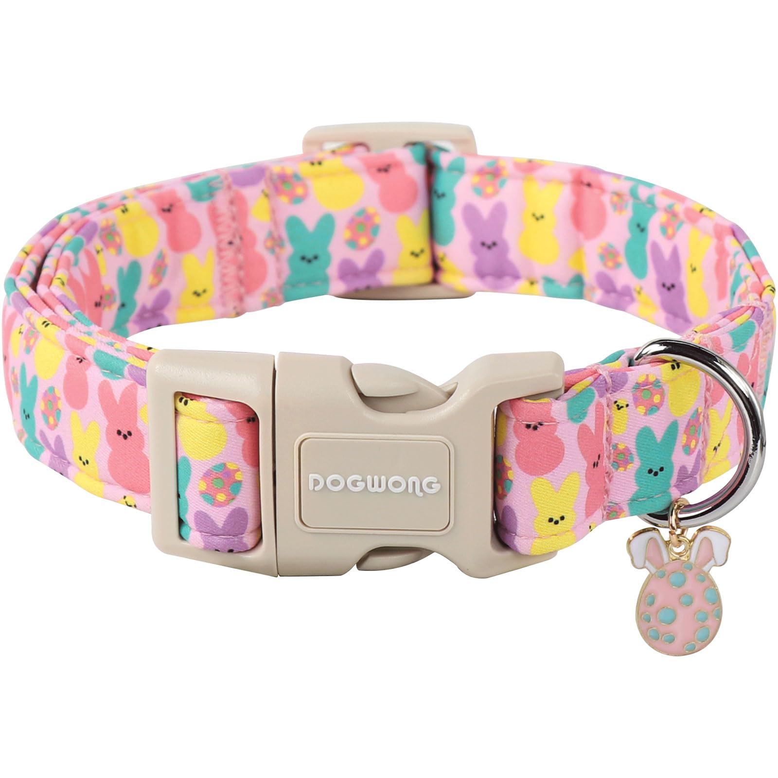 Dogwong Easter Bunny Eggs Adjustable Soft Dog Collar For Small Dog