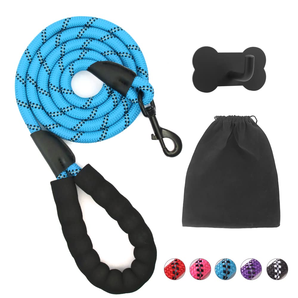 Rttochfy Dog Leash Reflective Rope: 2/4/5/6Ft Heavy Duty Dog Leash For Small Medium Large Dogs Nylon Puppy Leash With Soft Padded Handle For Outside Walking Running