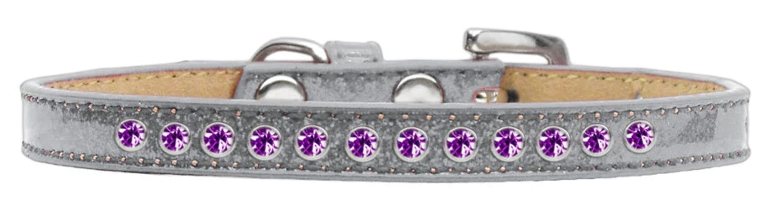 Dog, Puppy and Pet Ice Cream Collar, Purple Crystal Rimsets Gold 8