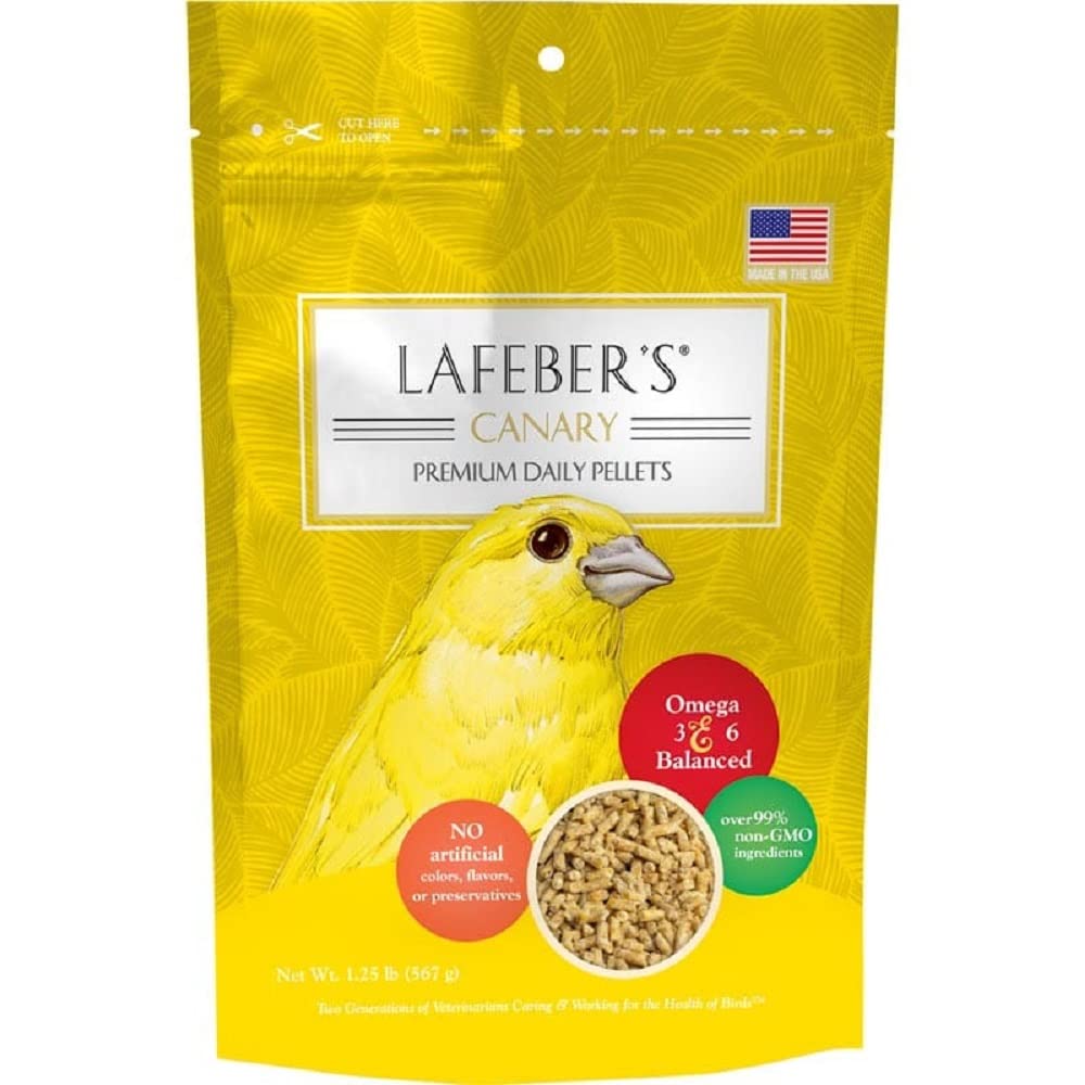 LAFEBER'S Premium Daily Diet Pellets Pet Bird Food, Made with Non-GMO and Human-Grade Ingredients, for Canaries, 1.25 lb
