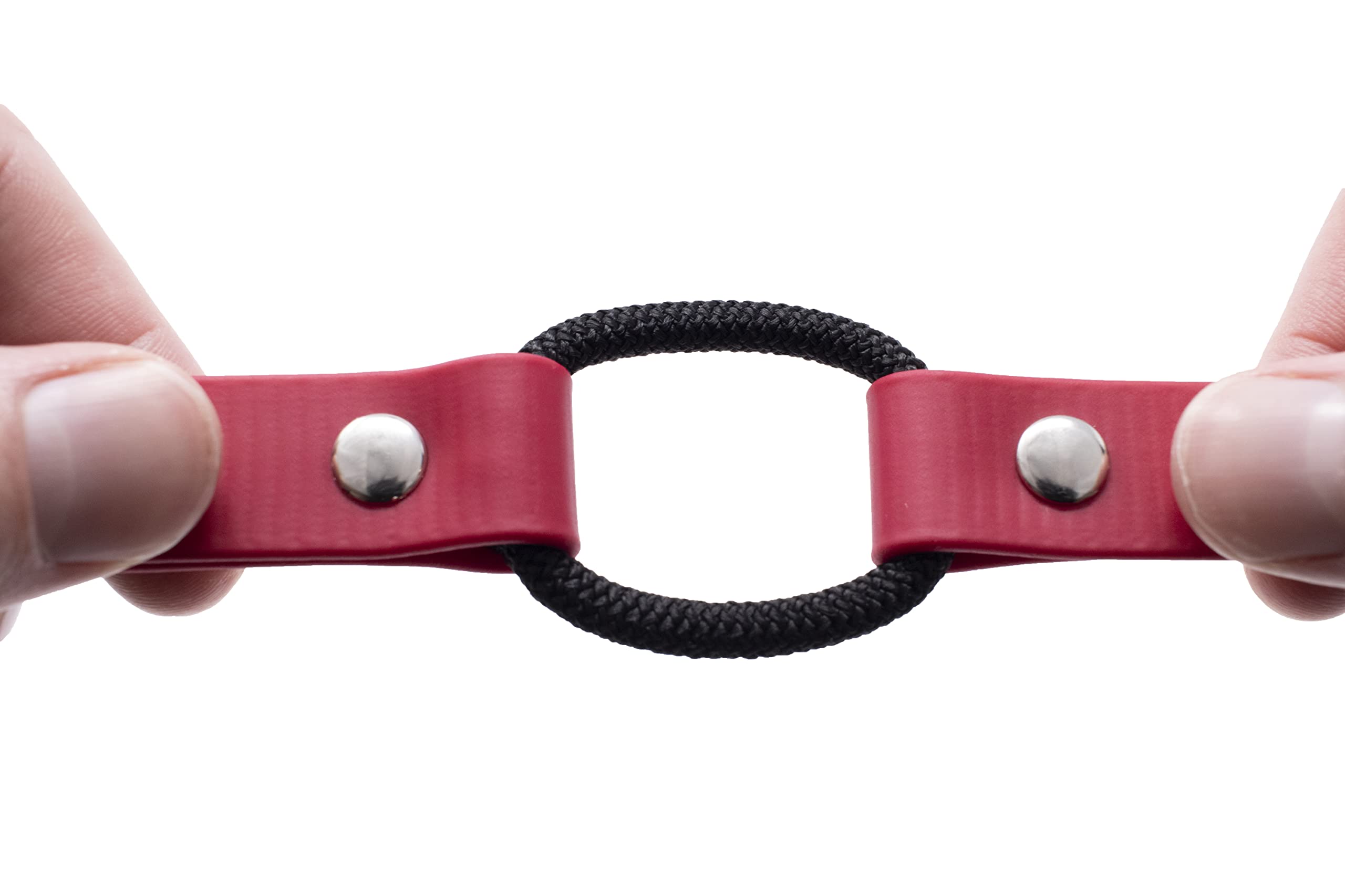 Educator Bungee Dog Collar, Biothane, Waterproof, Odorproof, Metal Buckle And D Ring With Comfort Bungee Loop Adjustable For Custom Fit, 3/4-Inch, Red