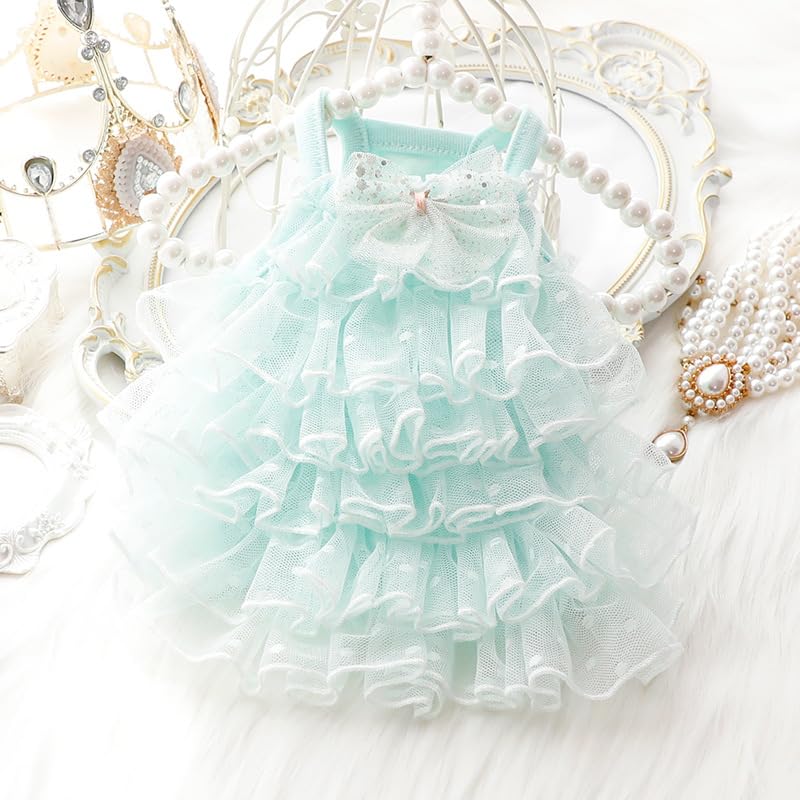 Aza Dog Wedding Dresses For Small Dogs Lolita Clothes Princess Skirt Cat Costume Lace Star Pet Girl Cute Coat Outfits Summer Cos
