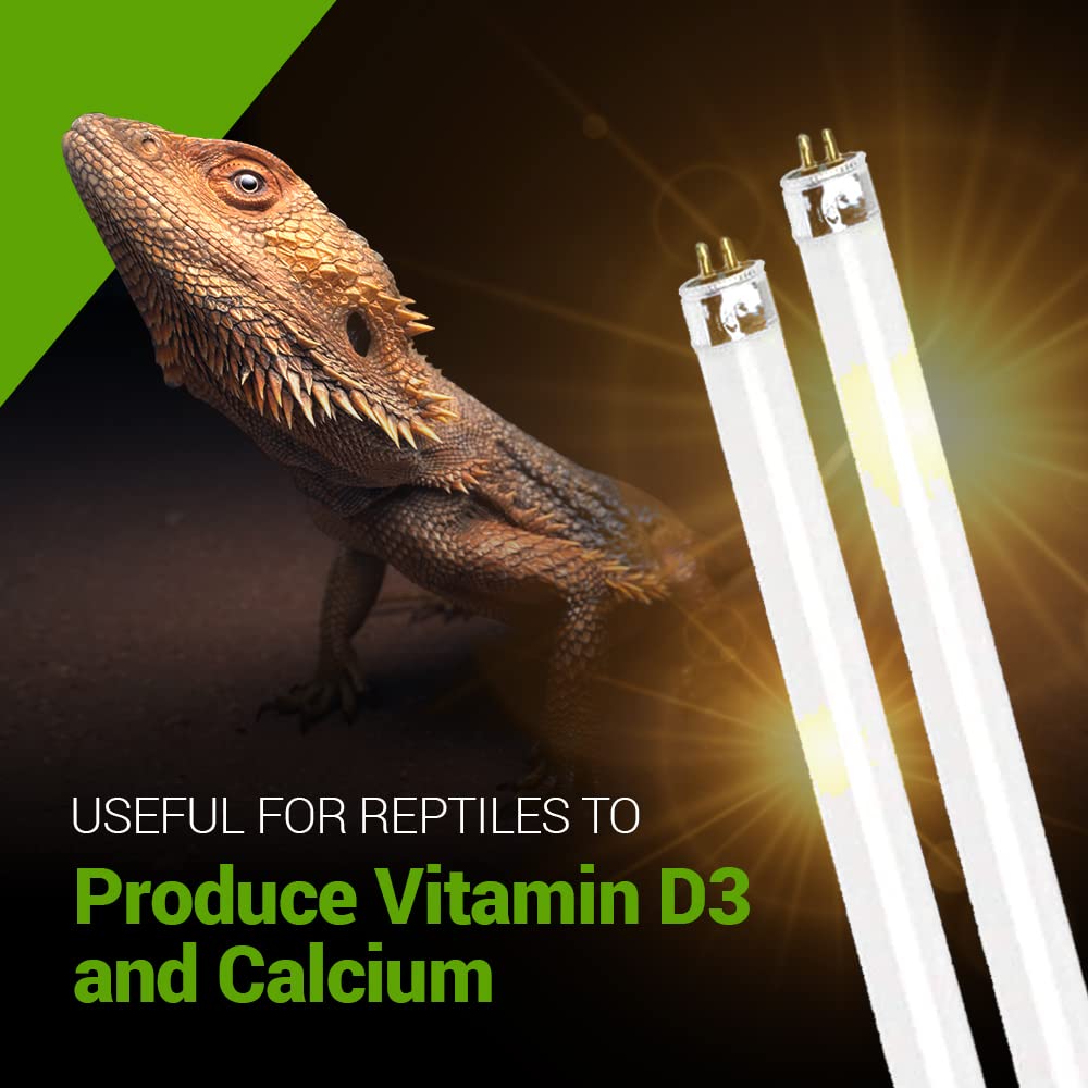 2 Pack 39W-Watt T5 Ho Reptile Light Desert Uva Uvb 10.0 Fluorescent Tube - 34'' Terrarium Hood Light Suitable For Desert Reptile
